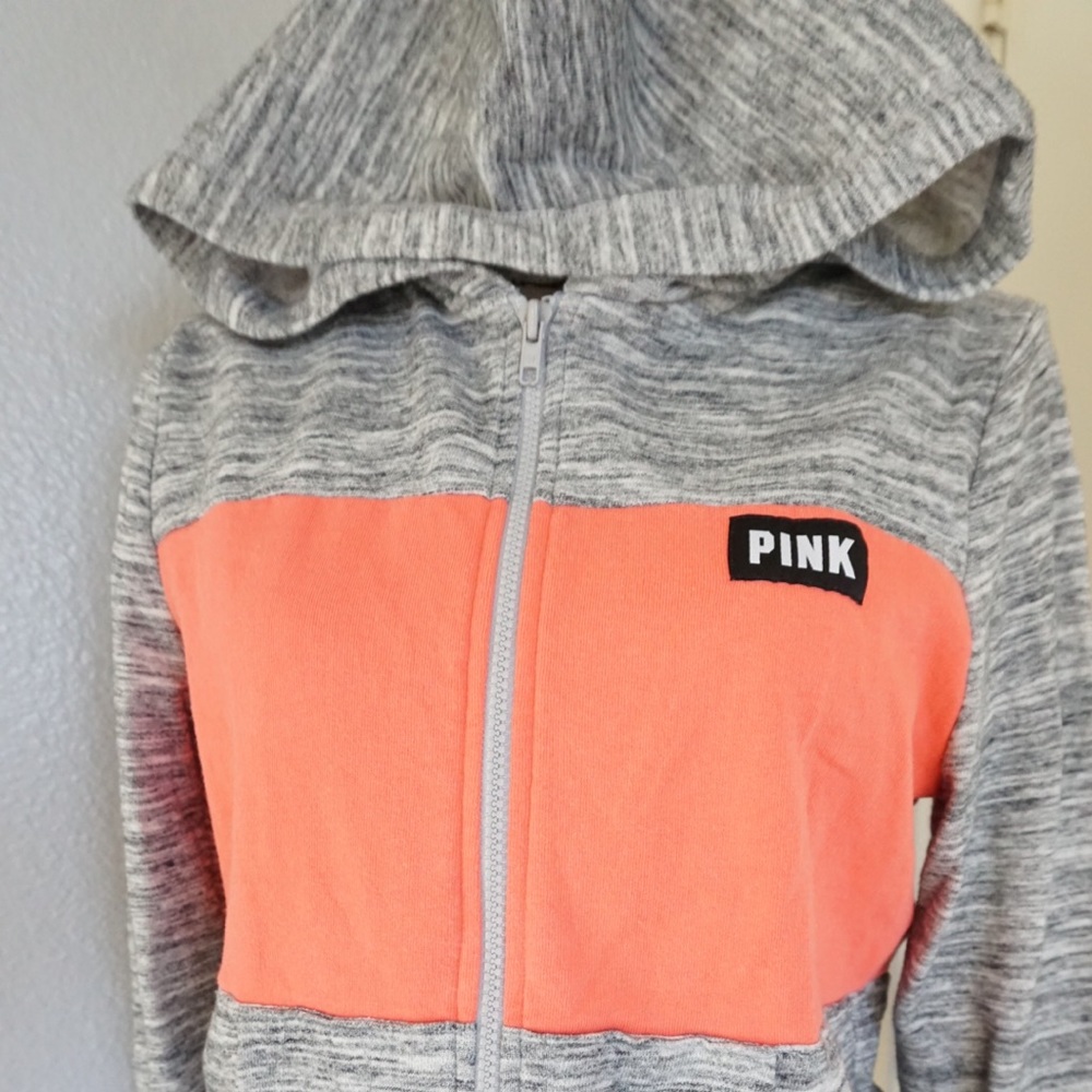 Victoria Secret Orange & Grey Hoodie